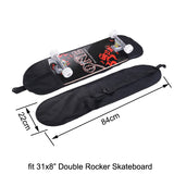 Skateboard Carry Bag Backpack Carrier for 31"x 8" Double Rocker Skateboard